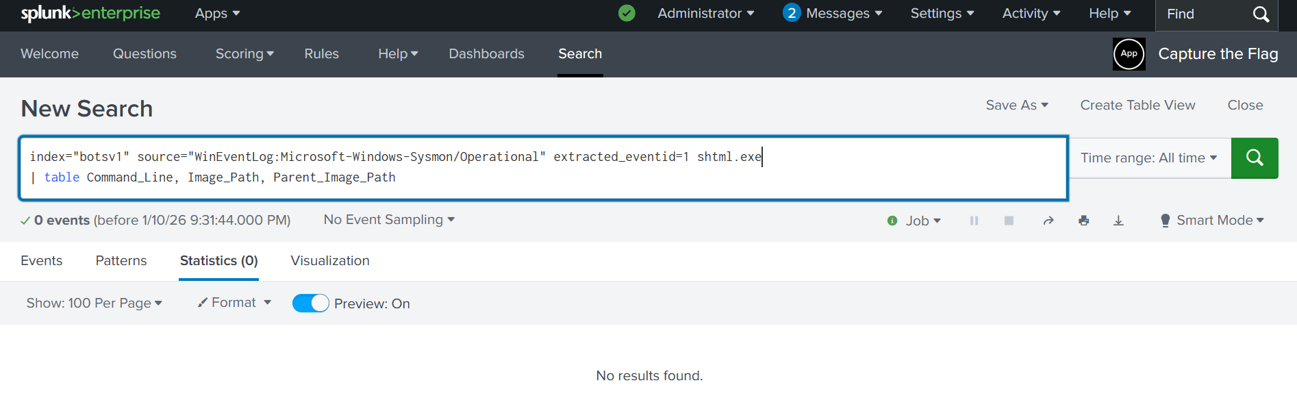 Sysmon correlation results